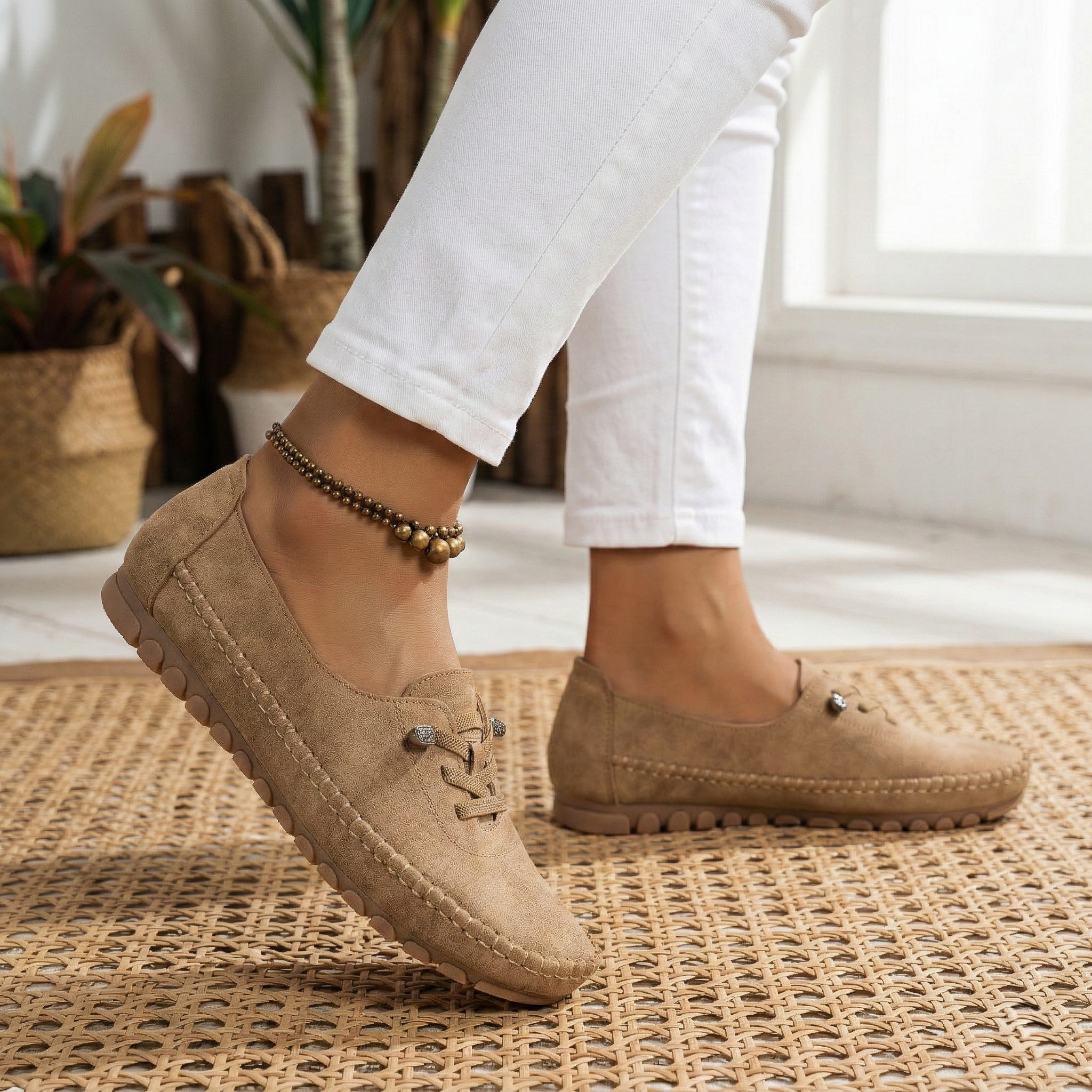 MapleStride™ | Soft-Step Lace-Up Moccasins