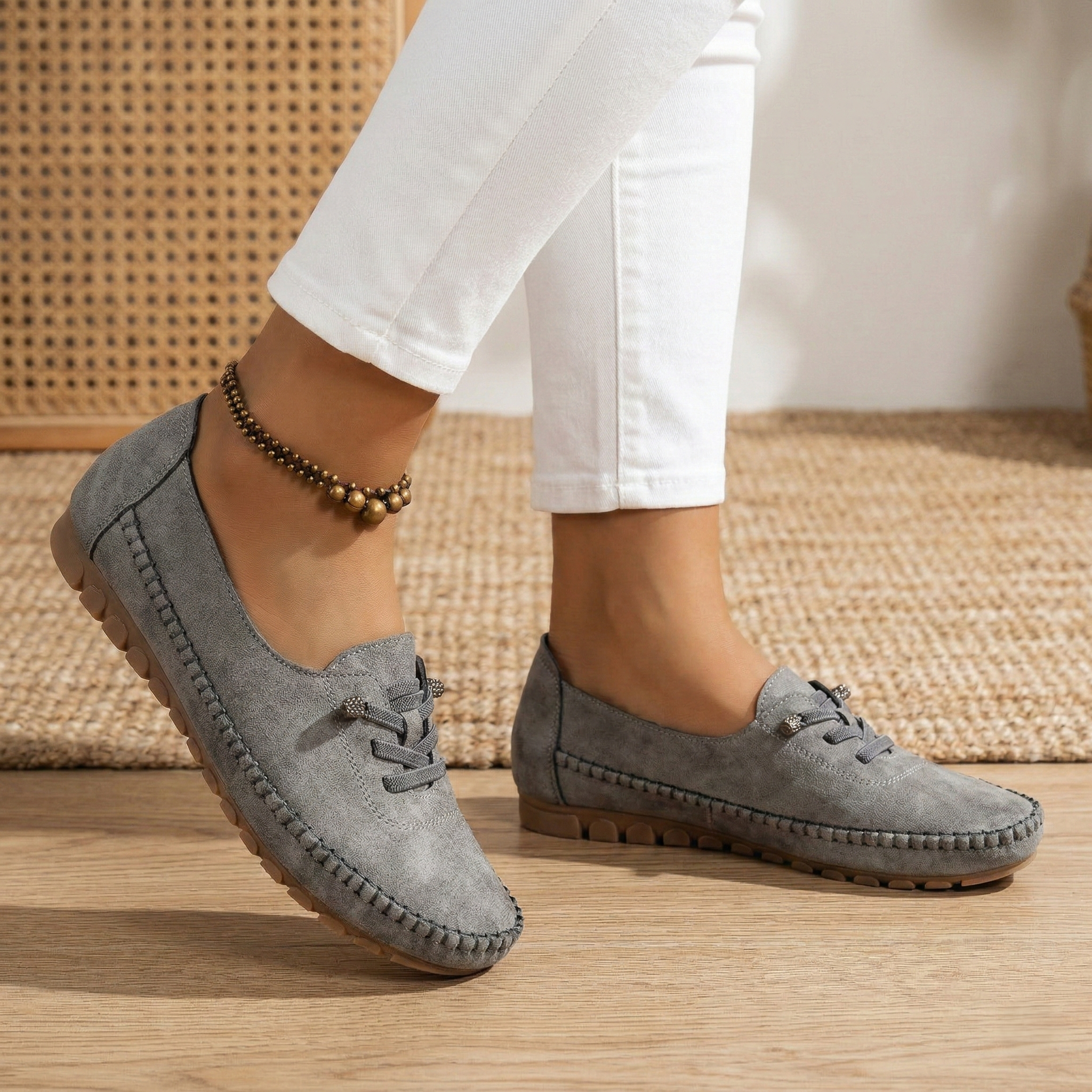 MapleStride™ | Soft-Step Lace-Up Moccasins