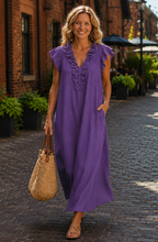 Amara™ | Ruffle V-Neck Maxi Dress