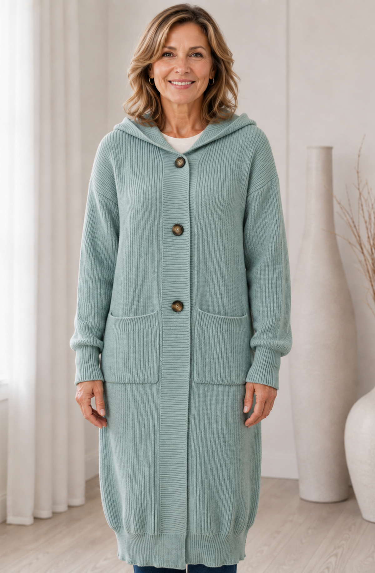 Élodie™ Elegant Long Knit Cardigan