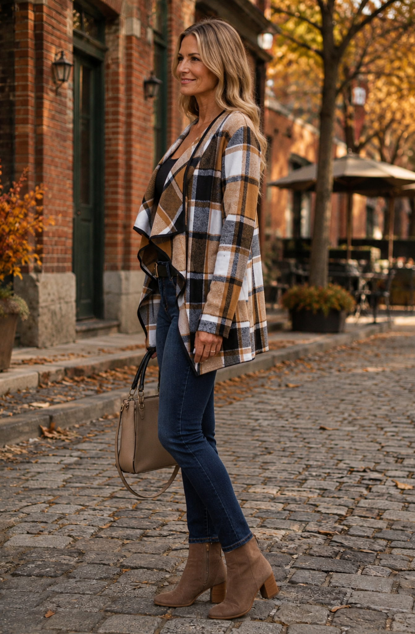 Sienna™ Plaid Draped Jacket