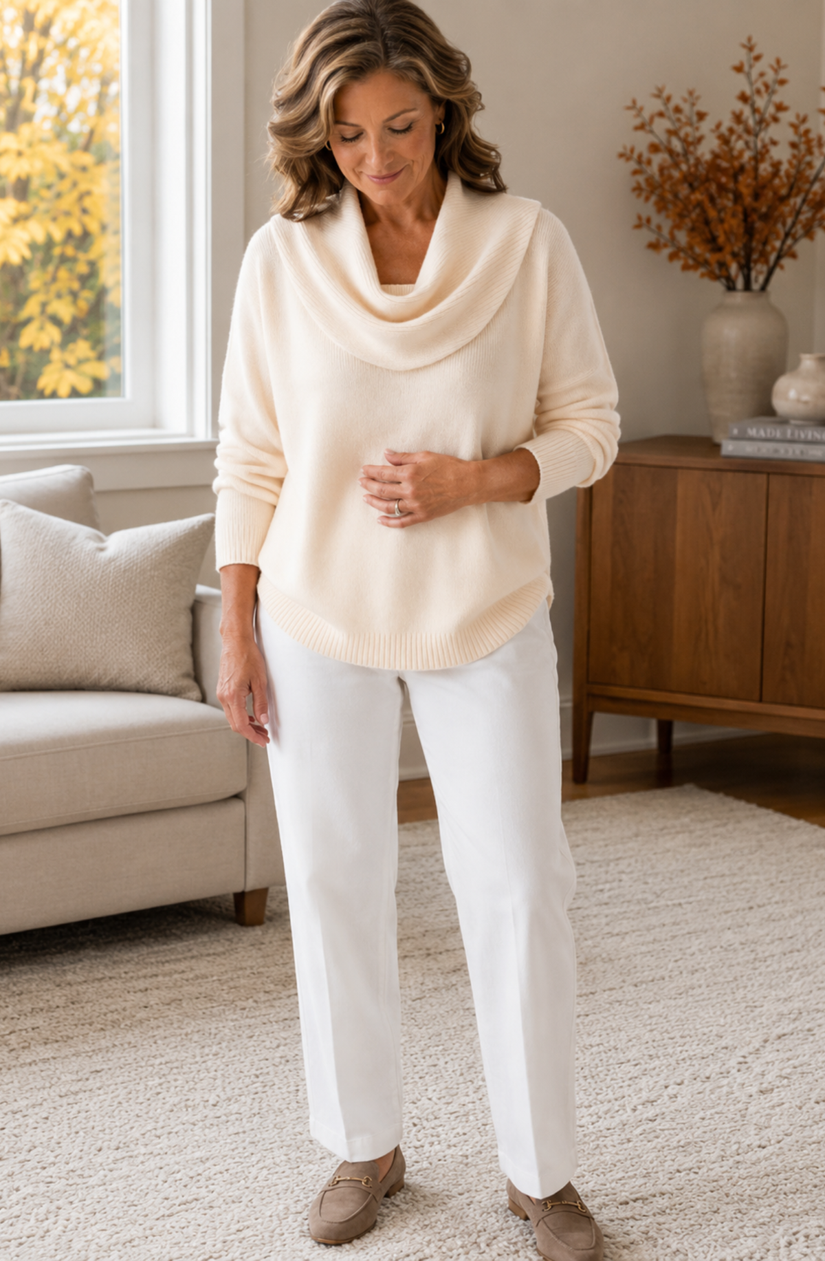 Solène™ Draped Cowl Neck Sweater