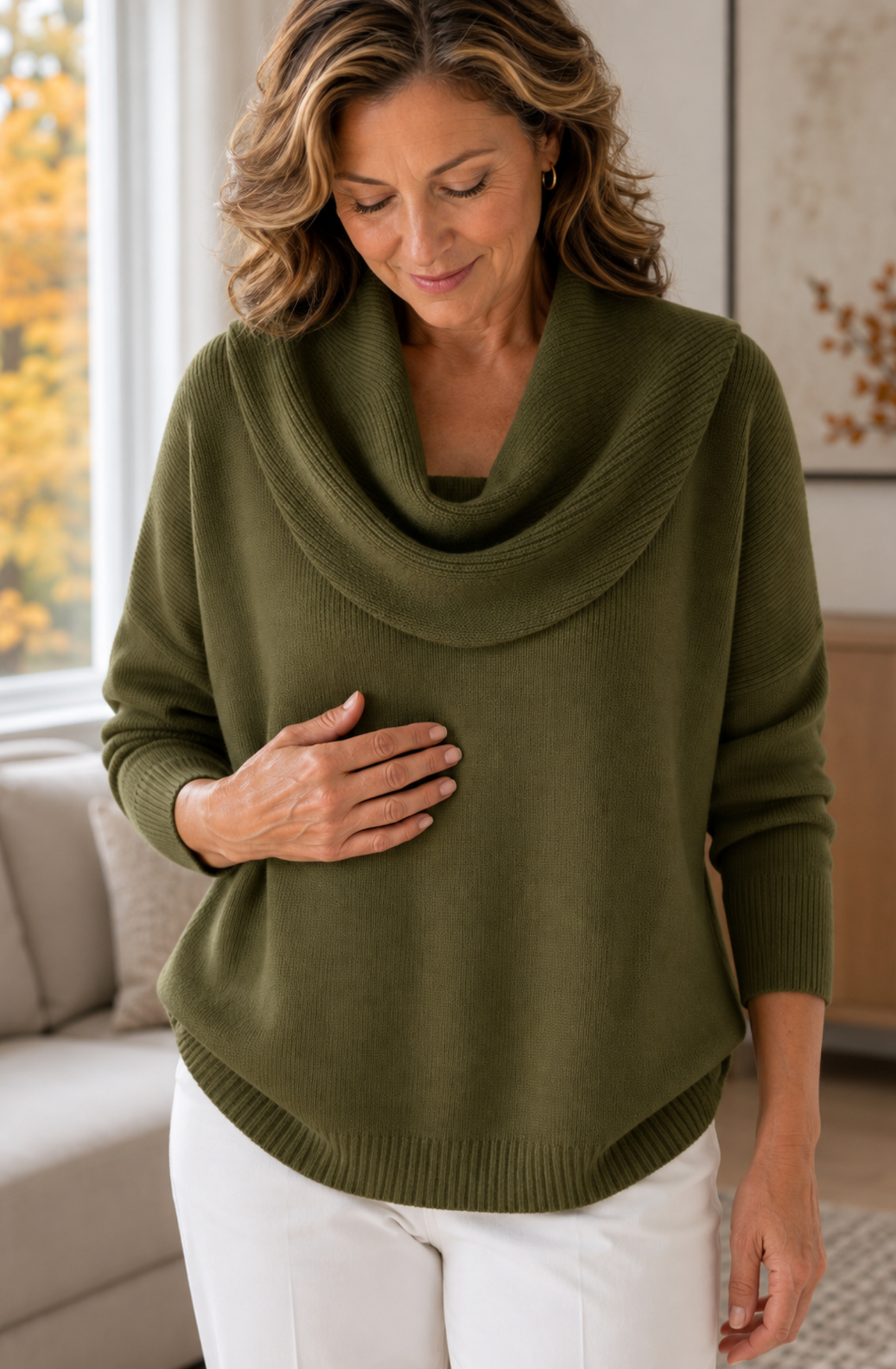 Solène™ Draped Cowl Neck Sweater