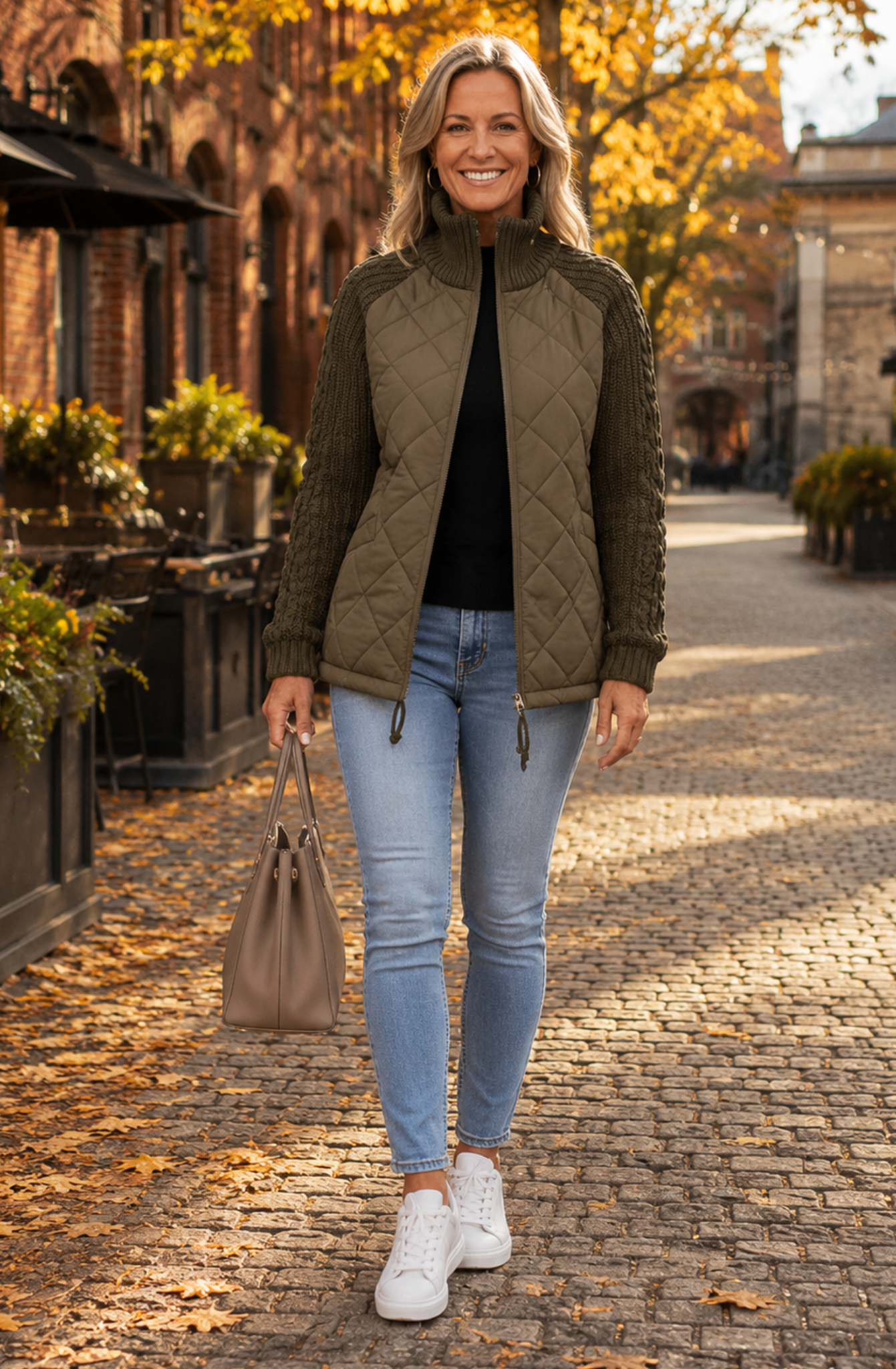 Victoria | Casual Gebreide Fleece Jas