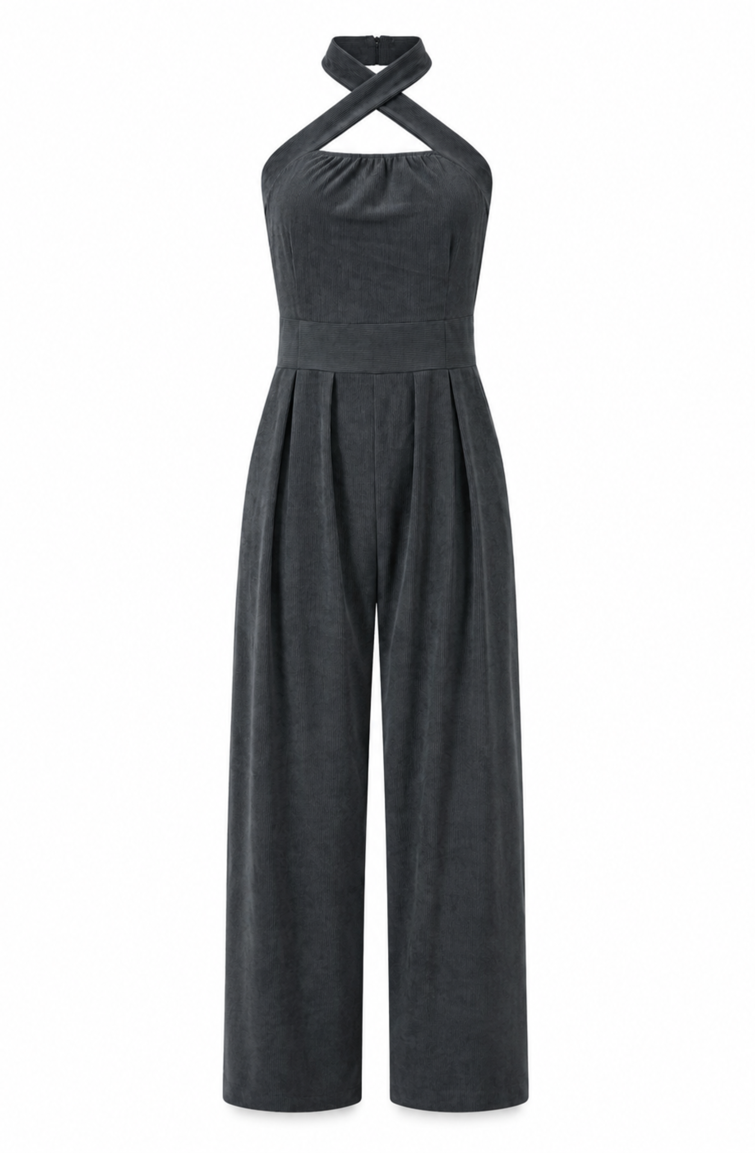 Valentina's™ | Cross-Halter Wide-Leg Jumpsuit