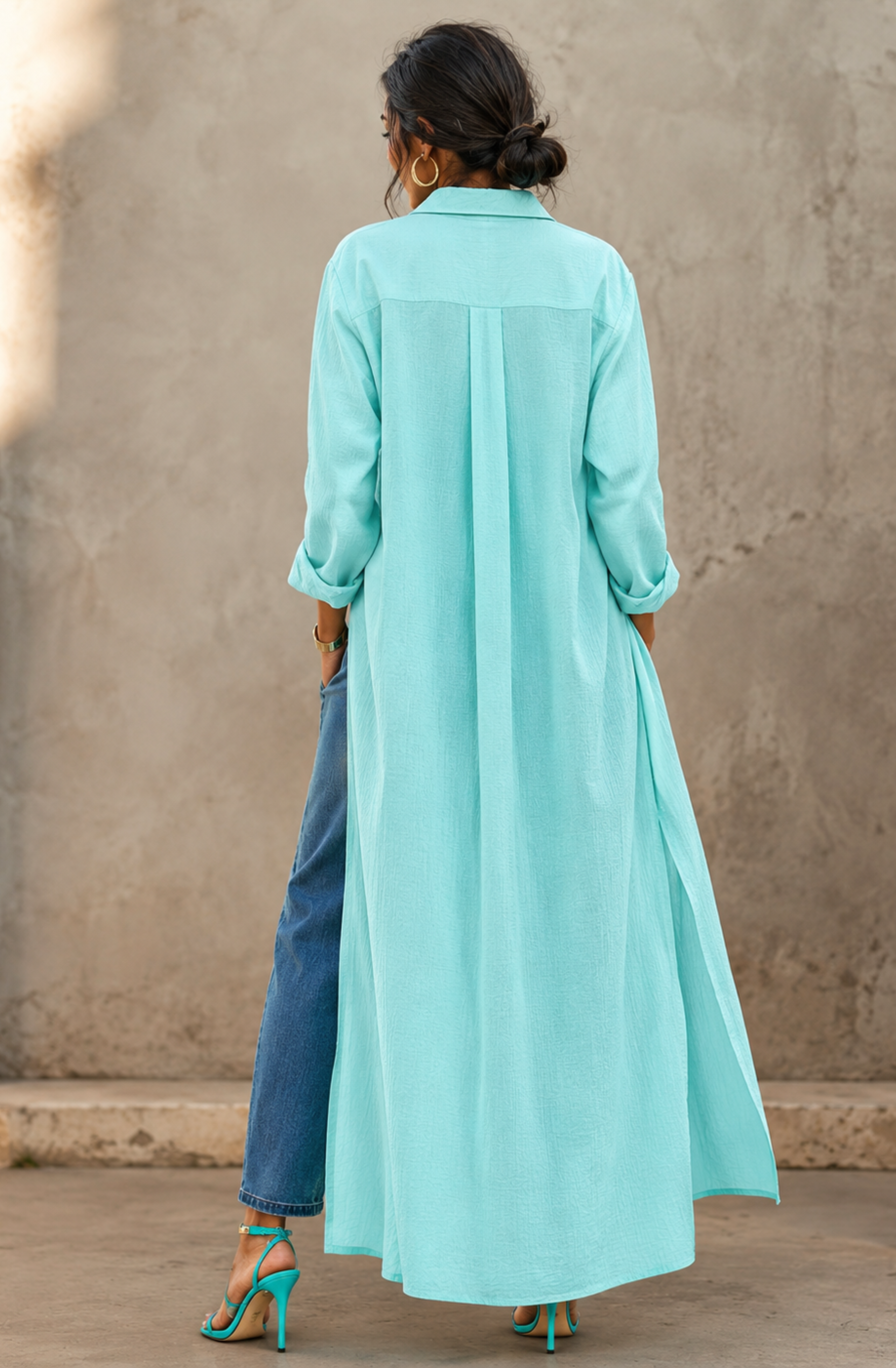 Elena™ | Flowing Maxi Shirt Dress