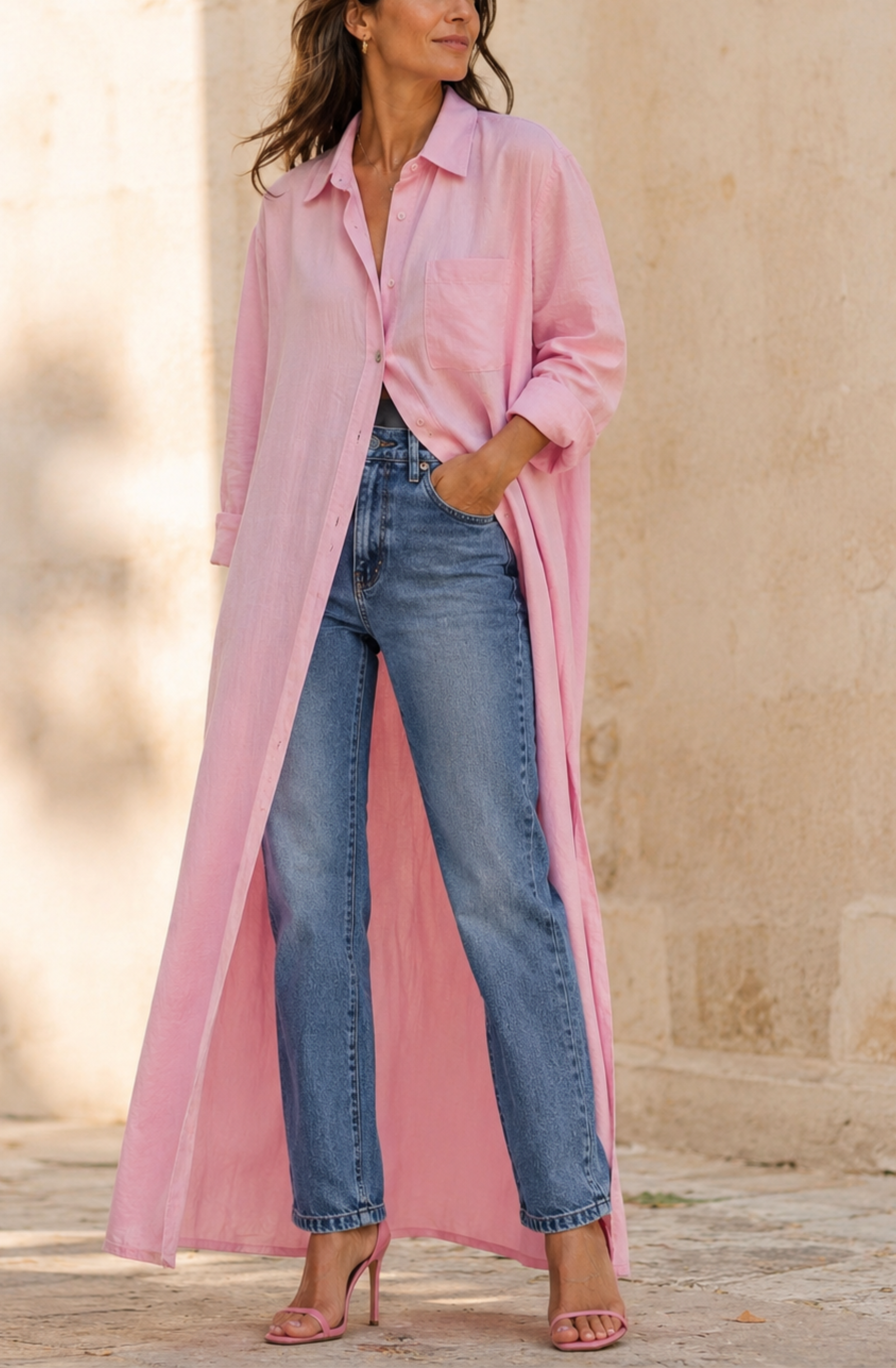 Elena™ | Flowing Maxi Shirt Dress
