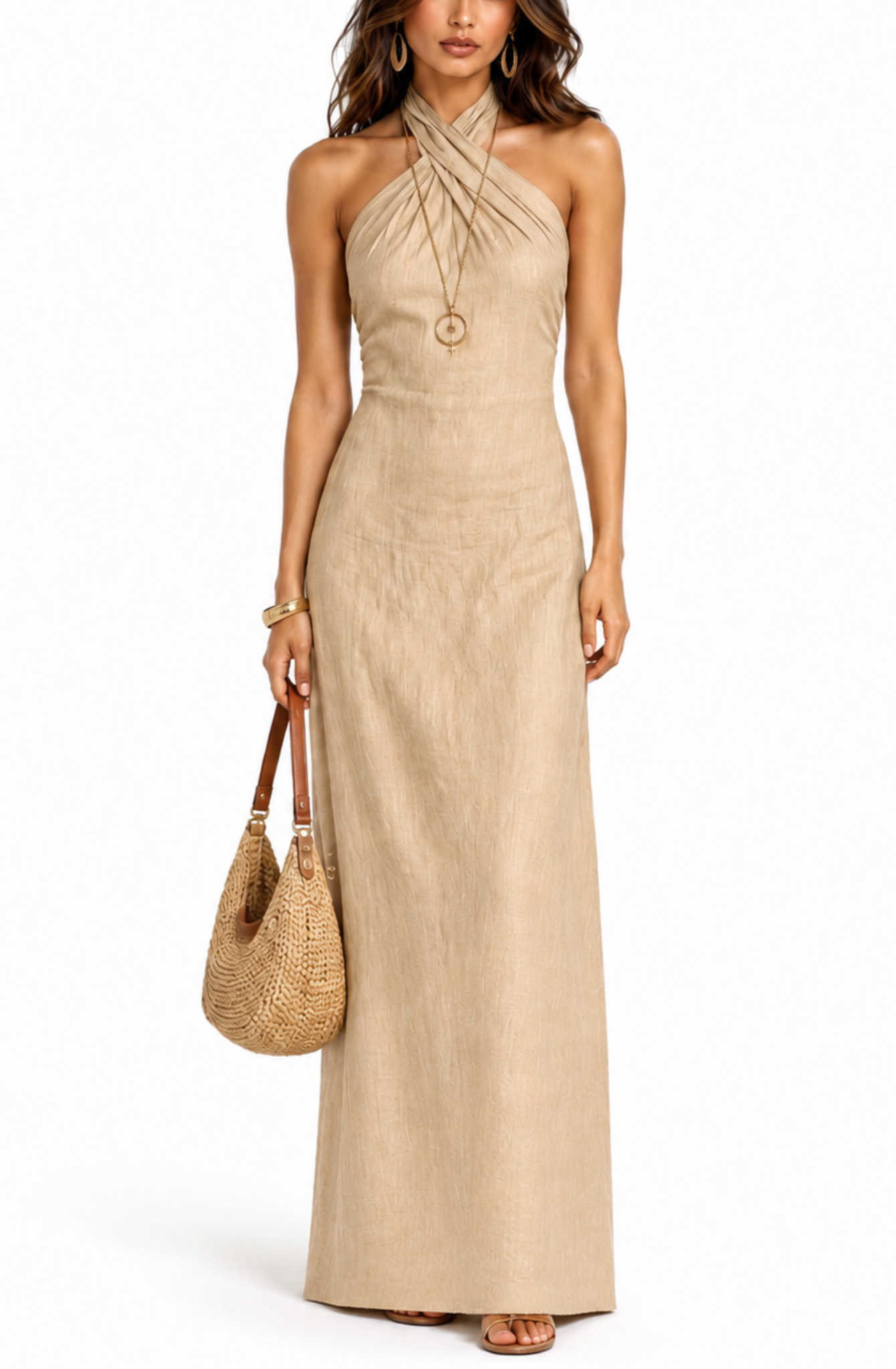 Serena™ | Soft Drape Halter Maxi Dress