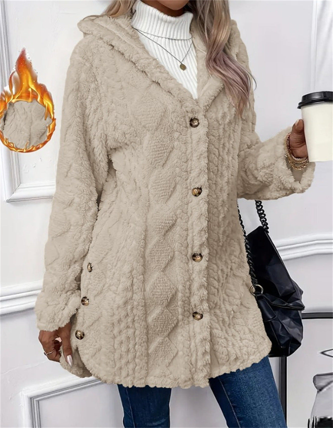 Dame hyggelig Oversize-jakke Stilla