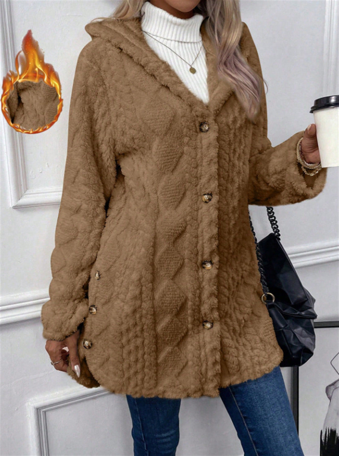 Dame hyggelig Oversize-jakke Stilla