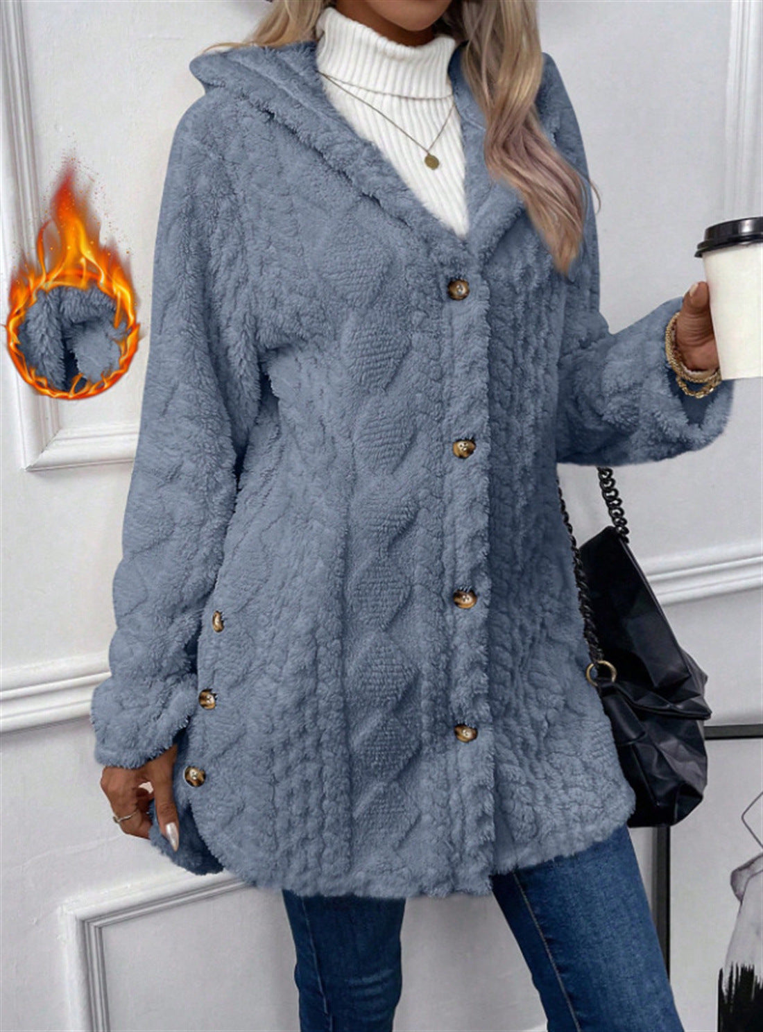 Dame hyggelig Oversize-jakke Stilla