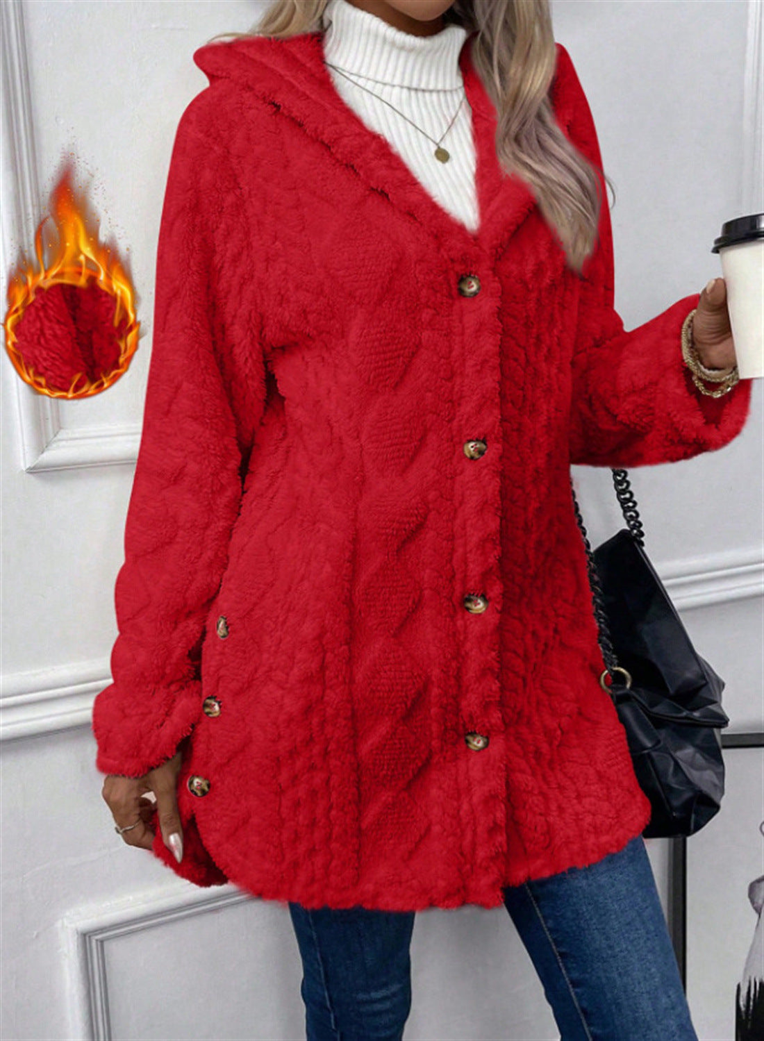 Dame hyggelig Oversize-jakke Stilla