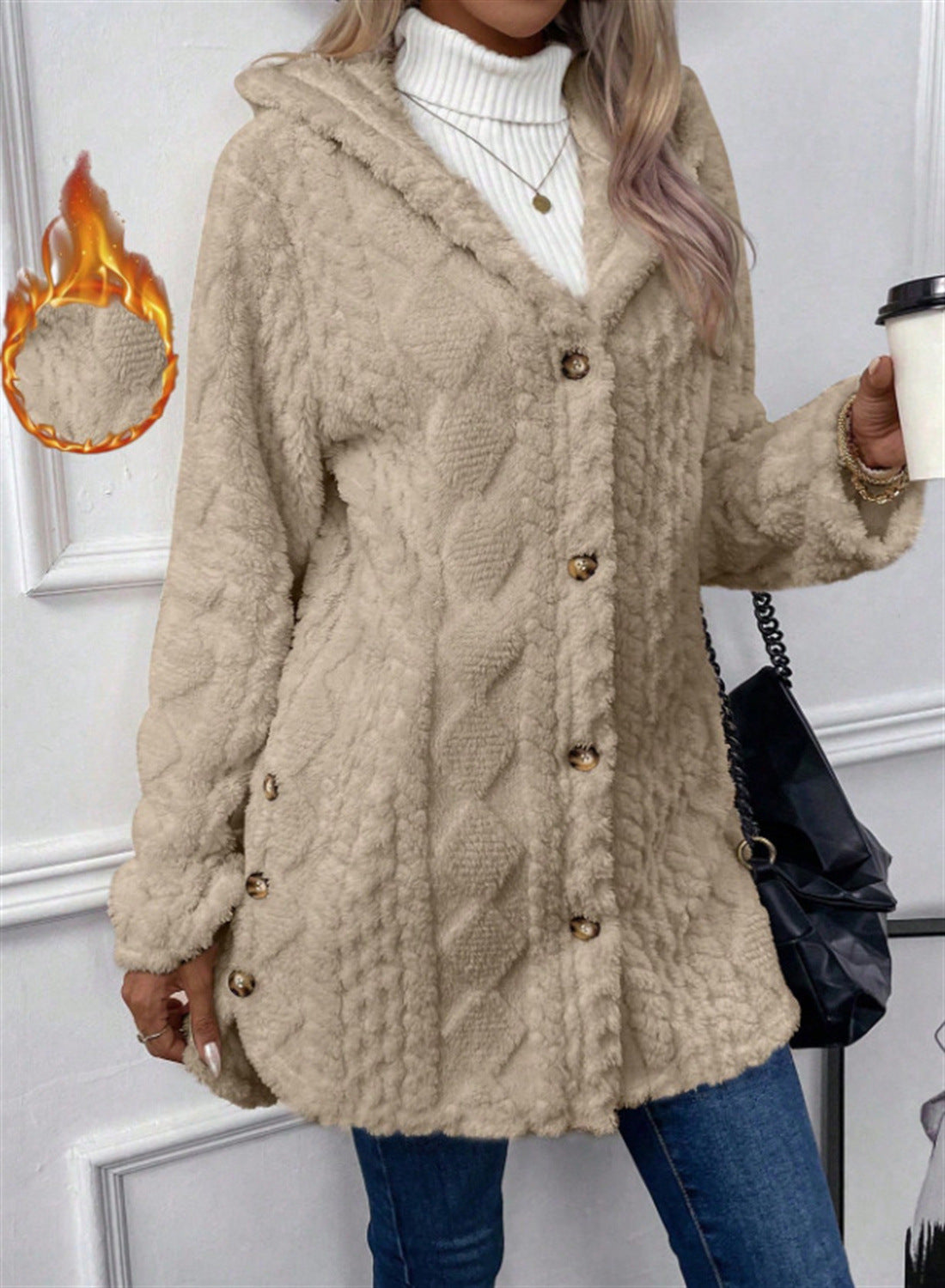 Dame hyggelig Oversize-jakke Stilla