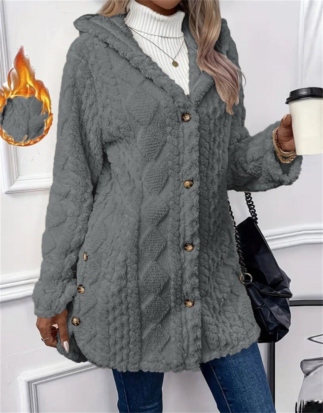 Dame hyggelig Oversize-jakke Stilla