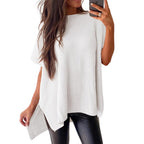 JANINE™ - Women Quarter Zip Rib Knit Pullover Sweater