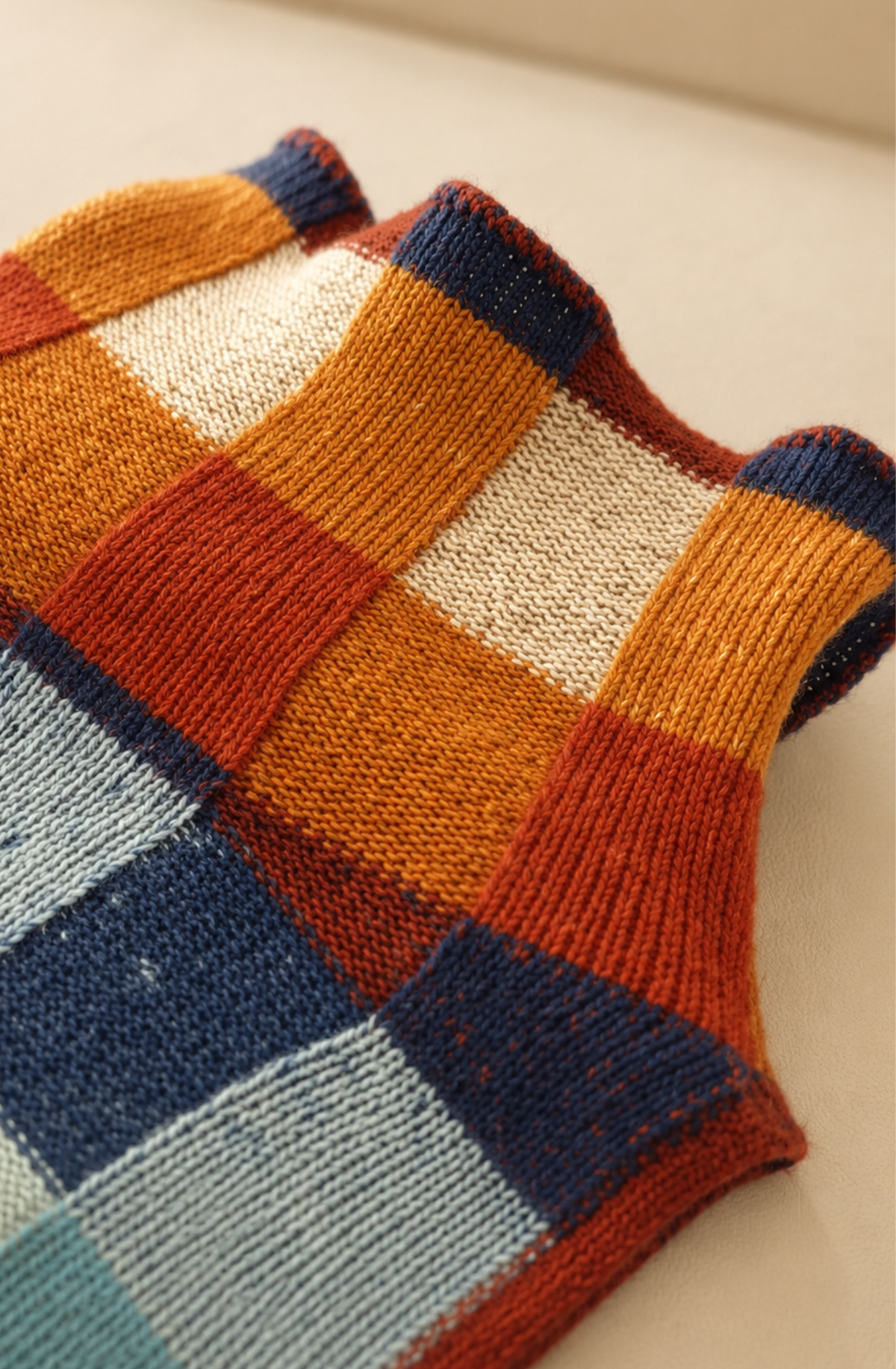 Maëlle™ Colourful Checked Turtleneck Sweater