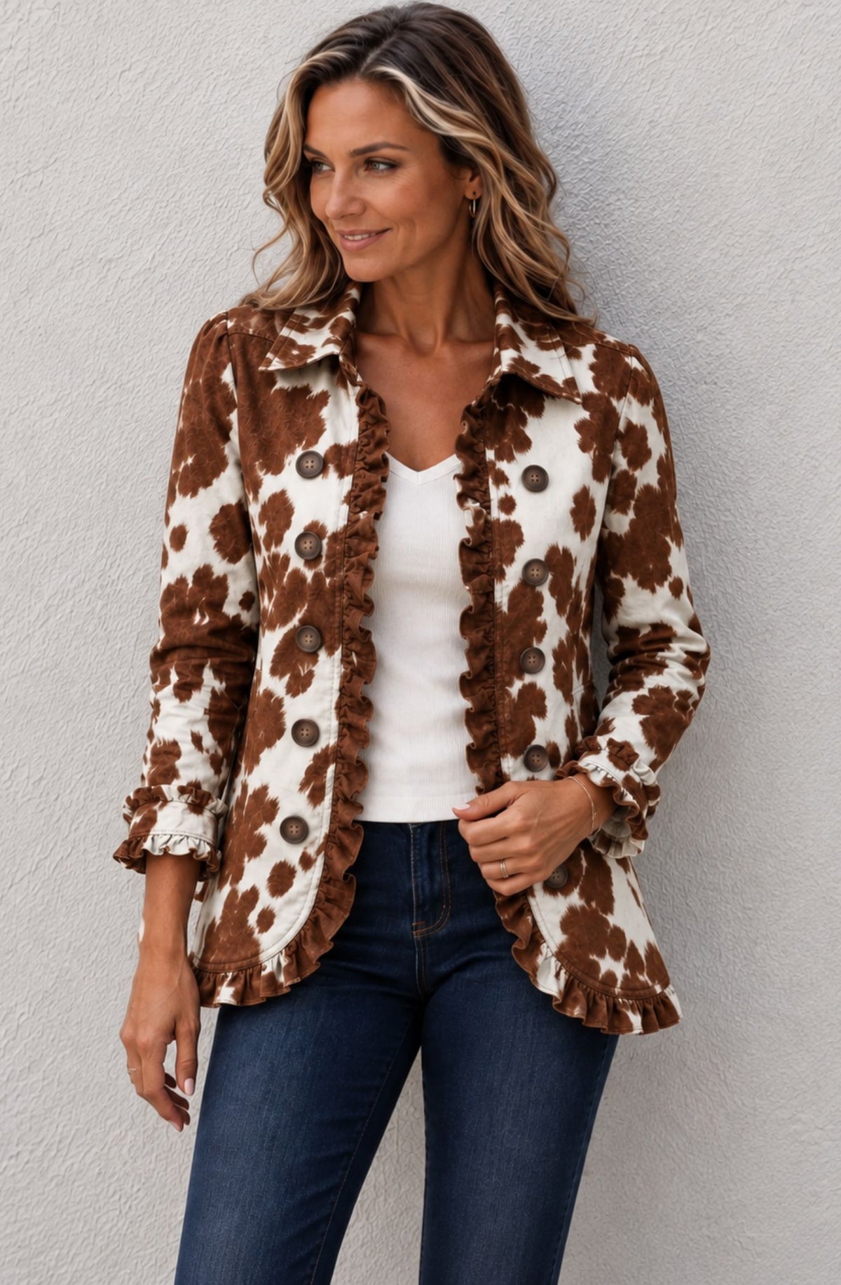 Savelle™ Leopard Ruffle Jacket