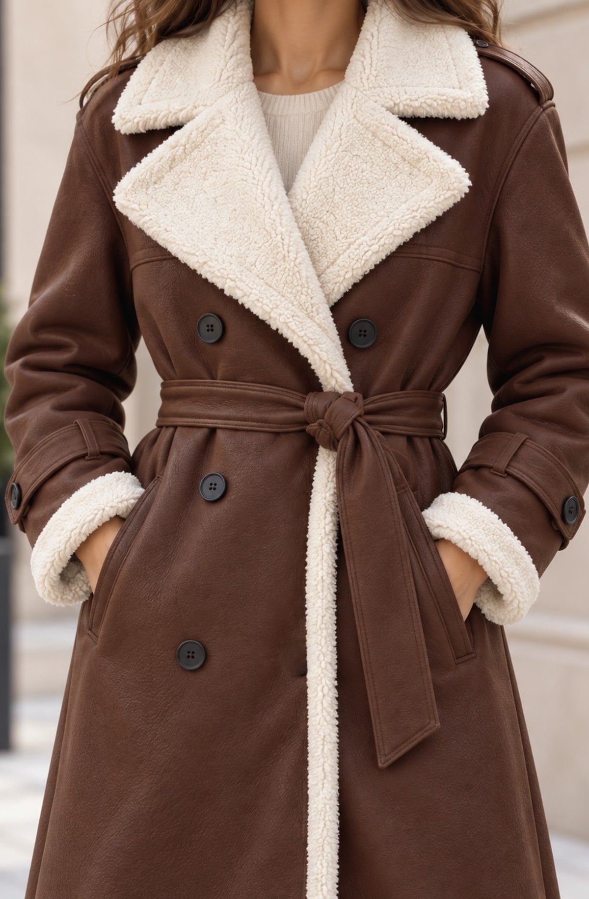 Valeria™ Luxe Teddy-Lined Trench Coat