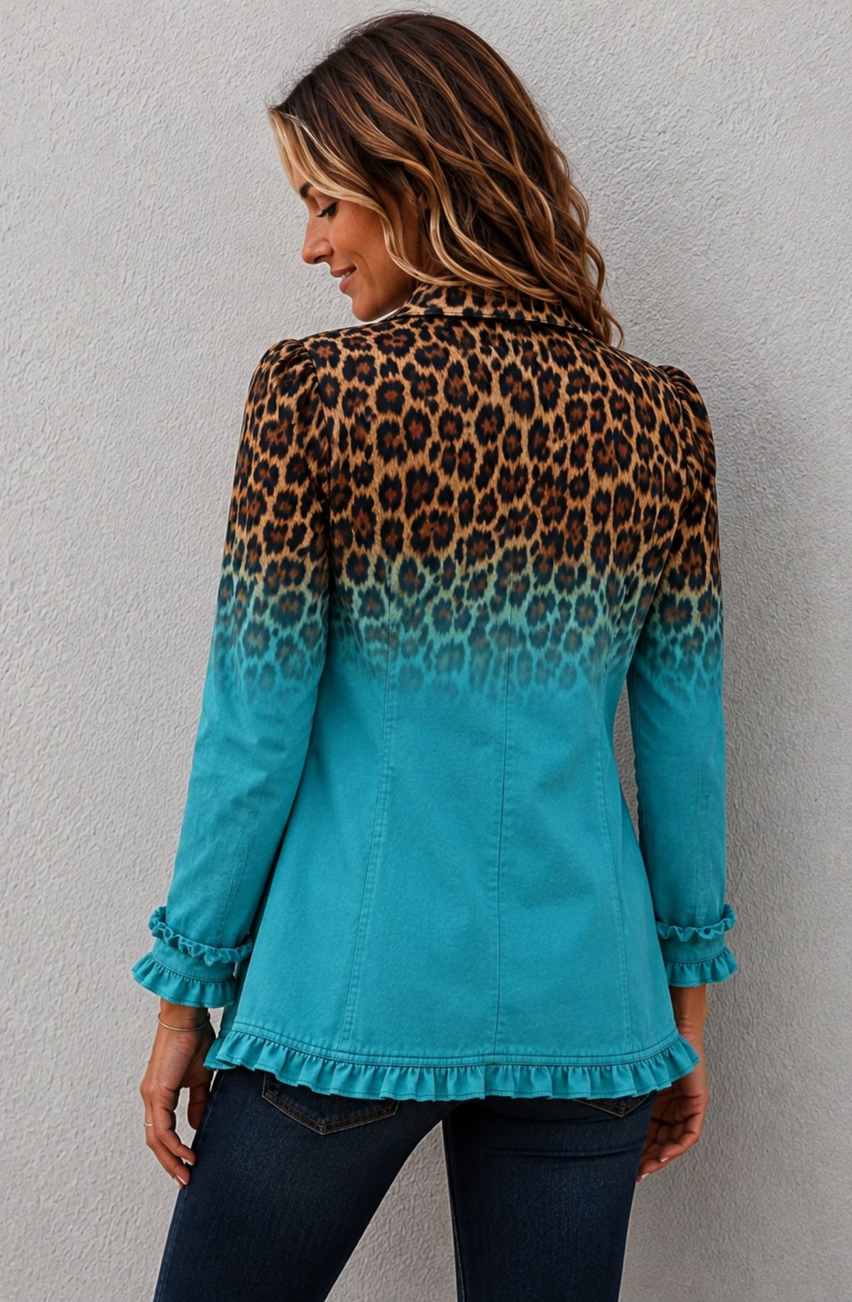 Savelle™ Leopard Ruffle Jacket