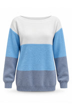 Elara™ Colour-Block Knit Sweater