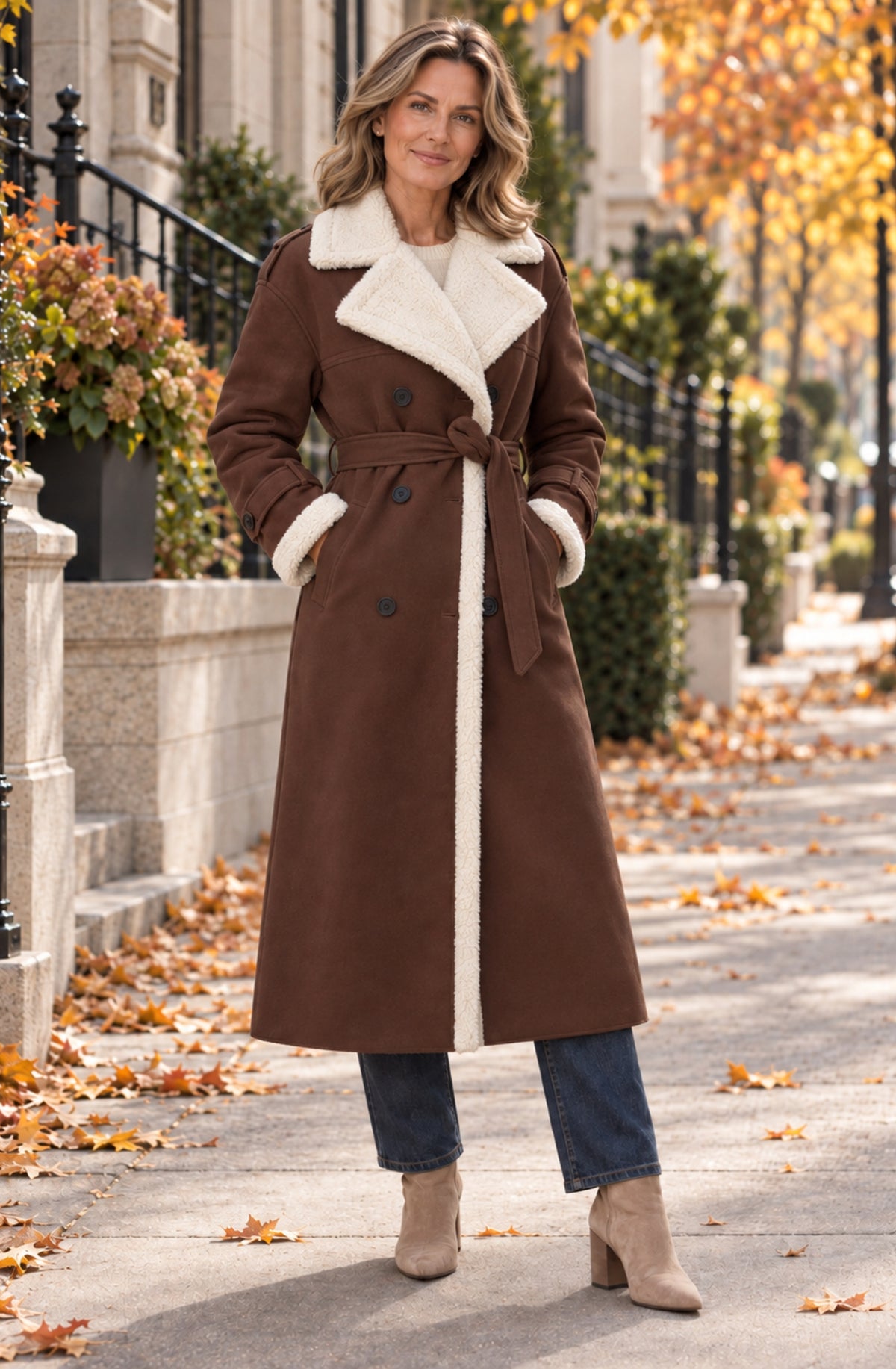 Valeria™ Luxe Teddy-Lined Trench Coat