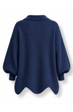Camille™ Gold-Button Collared Cardigan