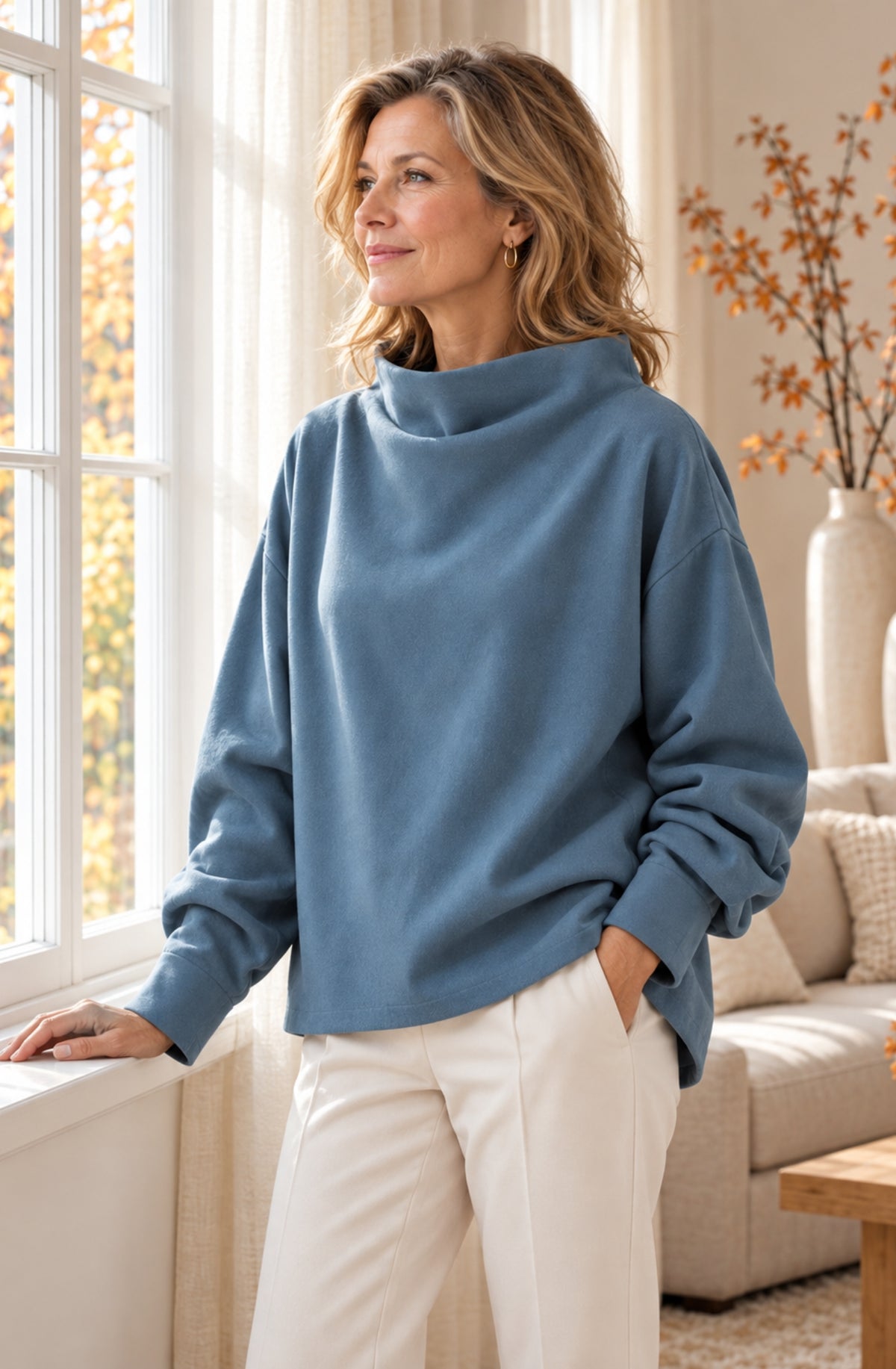 Élise™ Funnel-Neck Relaxed Sweater