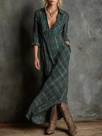 Rowena | Plaid Maxi Dress