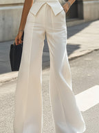 White Vest Set Boasting Chest Cut Out