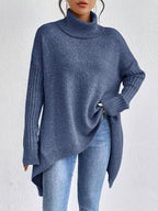 Turtleneck Dropped Shoulder Sweater
