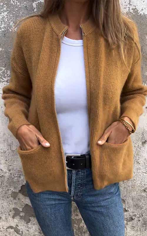 Maren™ Everyday Knit Zip Cardigan