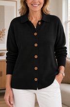 Élise™ Classic Collared Knit Cardigan