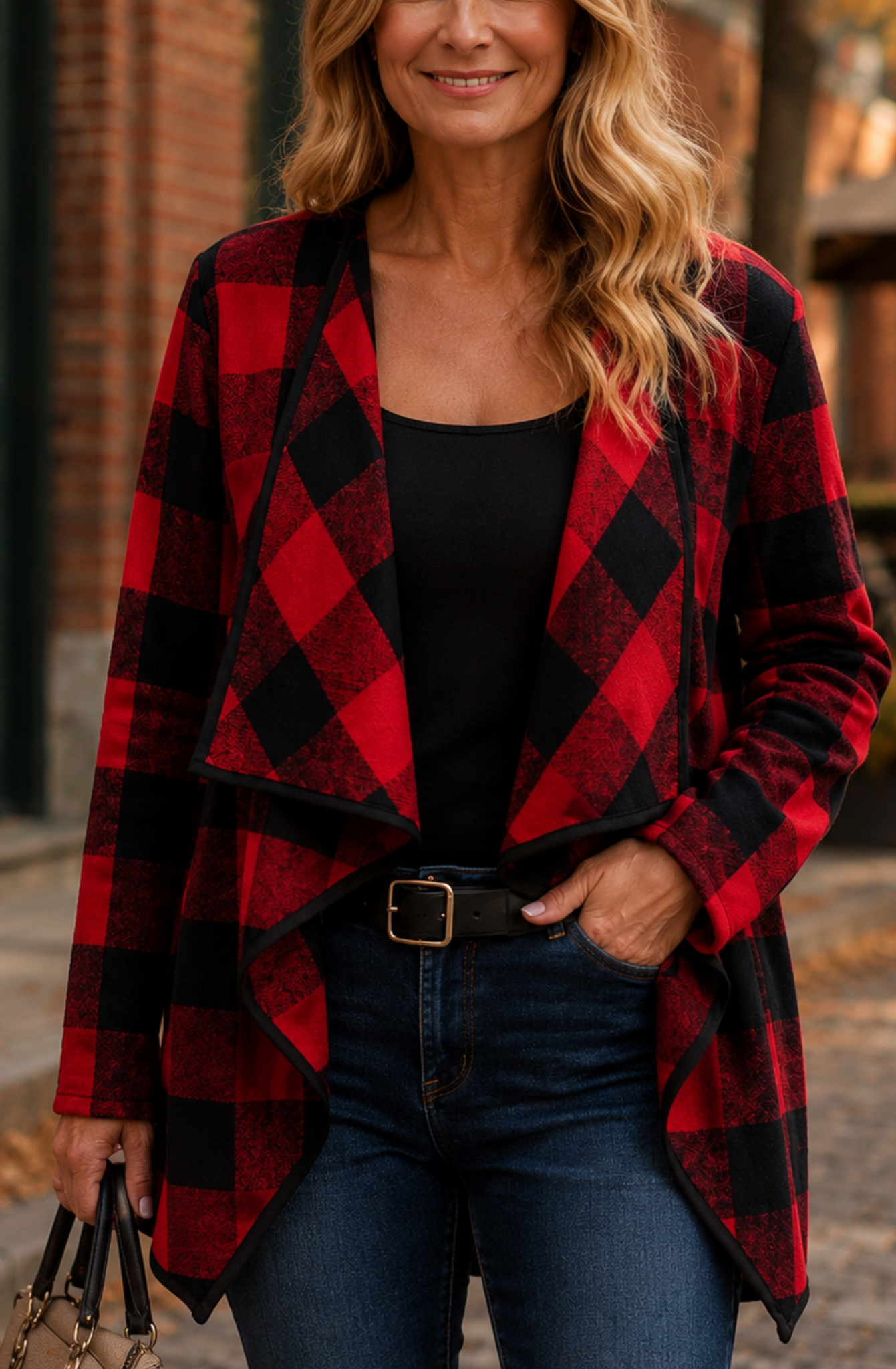 Sienna™ Plaid Draped Jacket