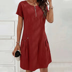 Mireia - Vestido con cremallera y bolsillos con botones