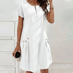 Mireia - Vestido con cremallera y bolsillos con botones