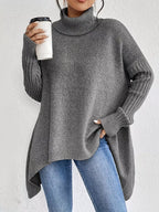 Turtleneck Dropped Shoulder Sweater