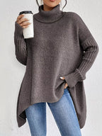 Turtleneck Dropped Shoulder Sweater