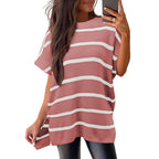 JANINE™ - Women Quarter Zip Rib Knit Pullover Sweater