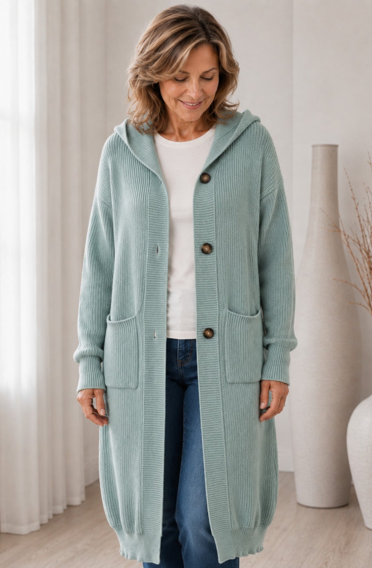 Élodie™ Elegant Long Knit Cardigan