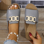 MapleLuxe™ | Gold Buckle Comfort Sandals