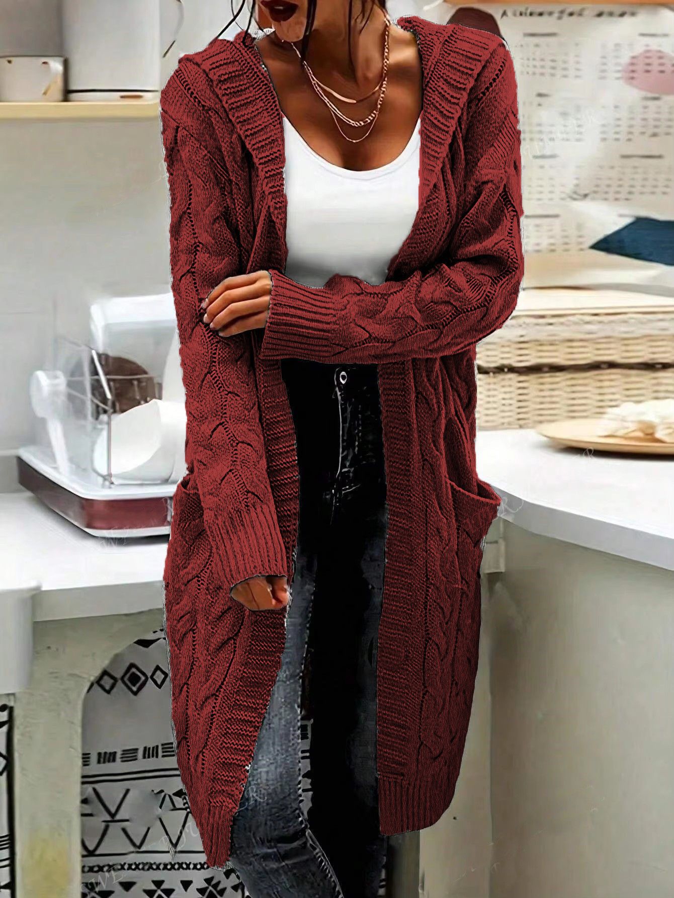 Knitted Long Cardigan Sweater