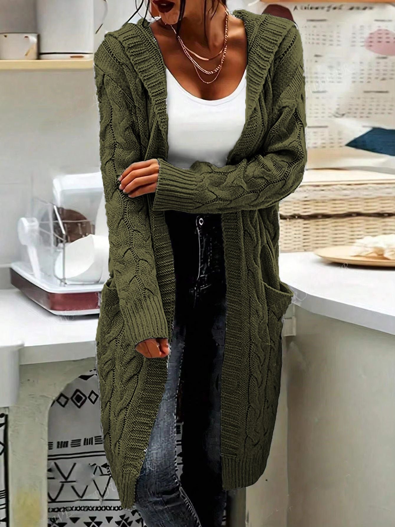 Knitted Long Cardigan Sweater