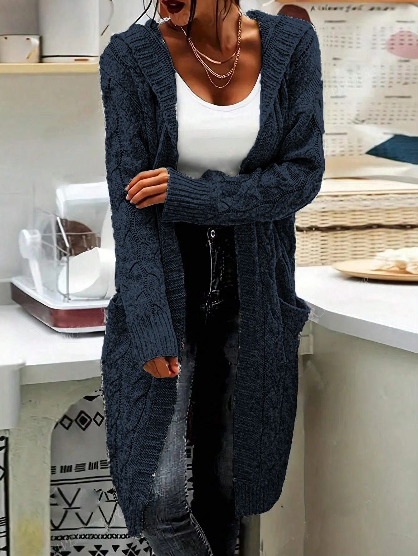 Knitted Long Cardigan Sweater