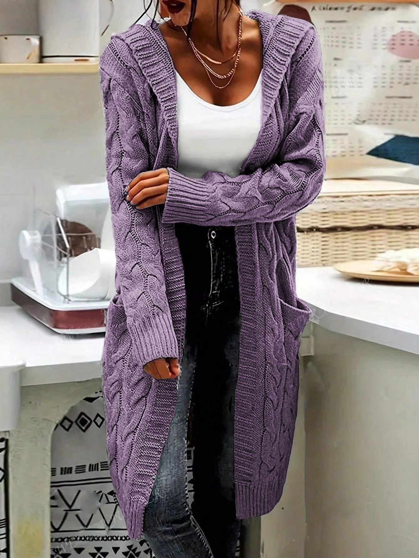 Knitted Long Cardigan Sweater