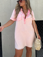 New Women's Washed Shirt Dress
