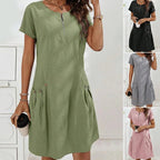 Mireia - Vestido con cremallera y bolsillos con botones