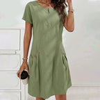 Mireia - Vestido con cremallera y bolsillos con botones