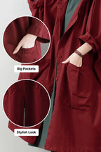 One Size Fits All Oversized Water-Resistant Windbreaker Jacket