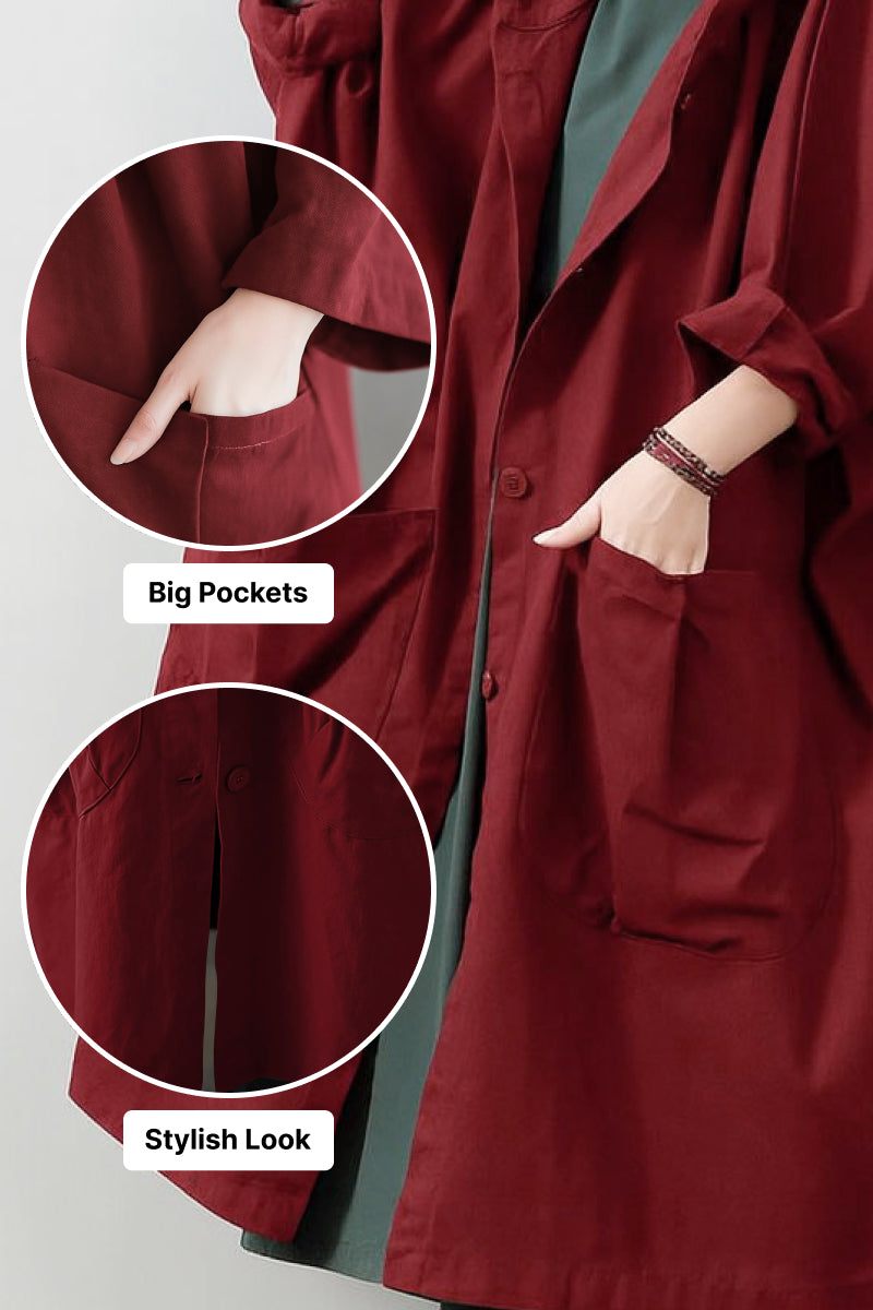 One Size Fits All Oversized Water-Resistant Windbreaker Jacket