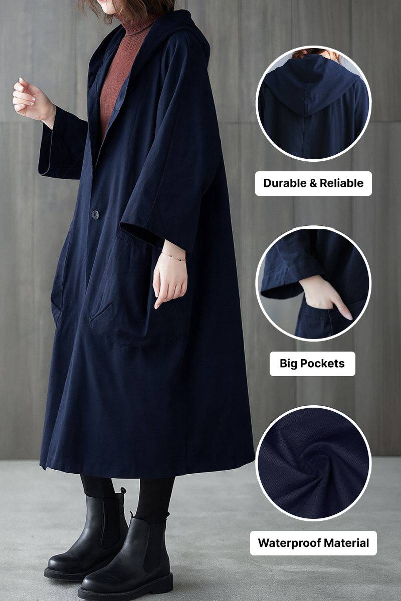 One Size Fits All Oversized Water-Resistant Windbreaker Jacket